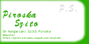piroska szito business card
